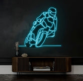 Color-Changing Motorcycle Neon Sign – Custom LED Wall Art for Garage Man Cave or Game Room – Unique Racer Neon Light